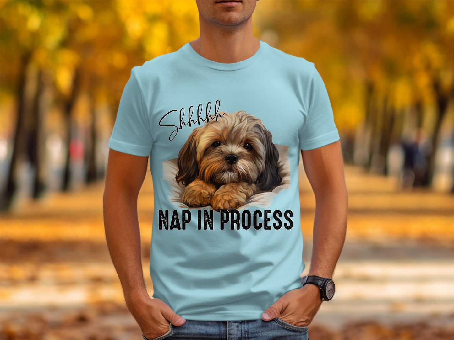 Shhhhh Nap In Process Cute Dog Graphic T-shirt