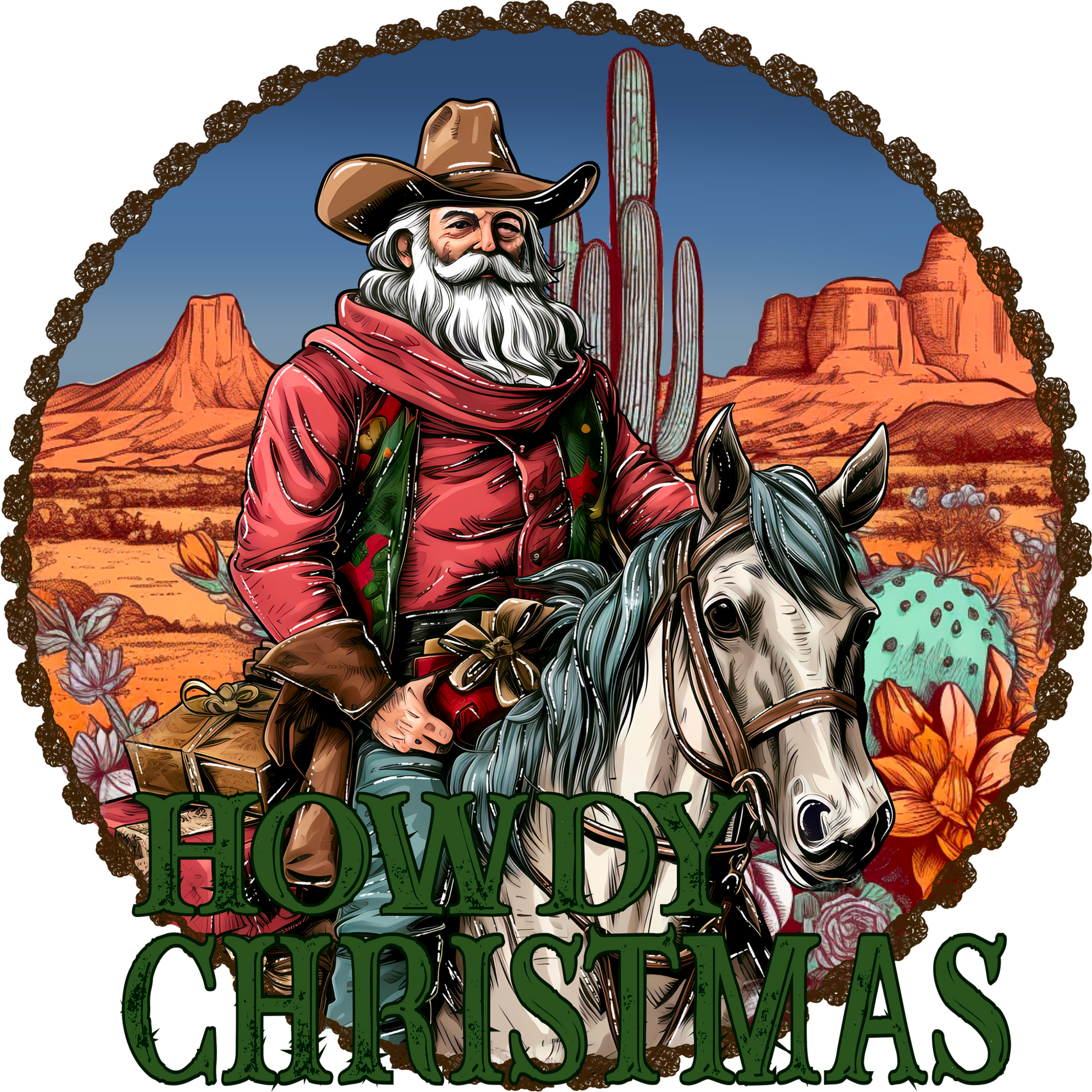 Festive Cowboy Howdy Christmas Western Holiday Decor