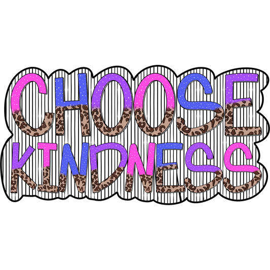 Choose Kindness T-Shirt, Leopard Print, Colorful Design, Positive Message Tee, Inspirational Gift, Trendy Shirt