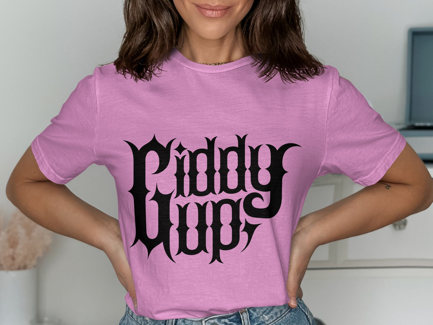 Pink Giddy Up Graphic Tee Perfect for Casual Outfits