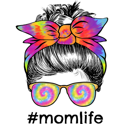 Colorful Tie-Dye Mom Life Headband Graphic Design