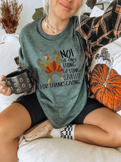 Thanksgiving Turkey Graphic Tee with Humorous Quote