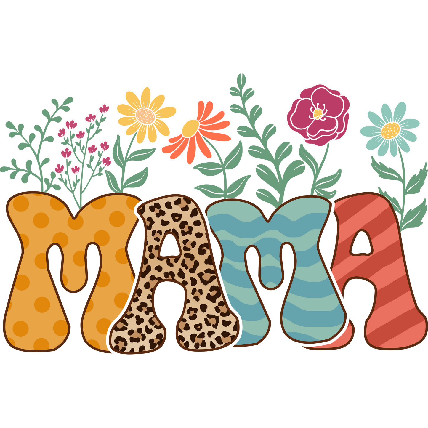 Colorful Mama Lettering with Flowers Decoration product