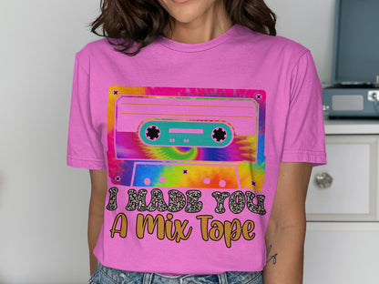 I Made You A Mix Tape Graphic T-shirt Retro Style