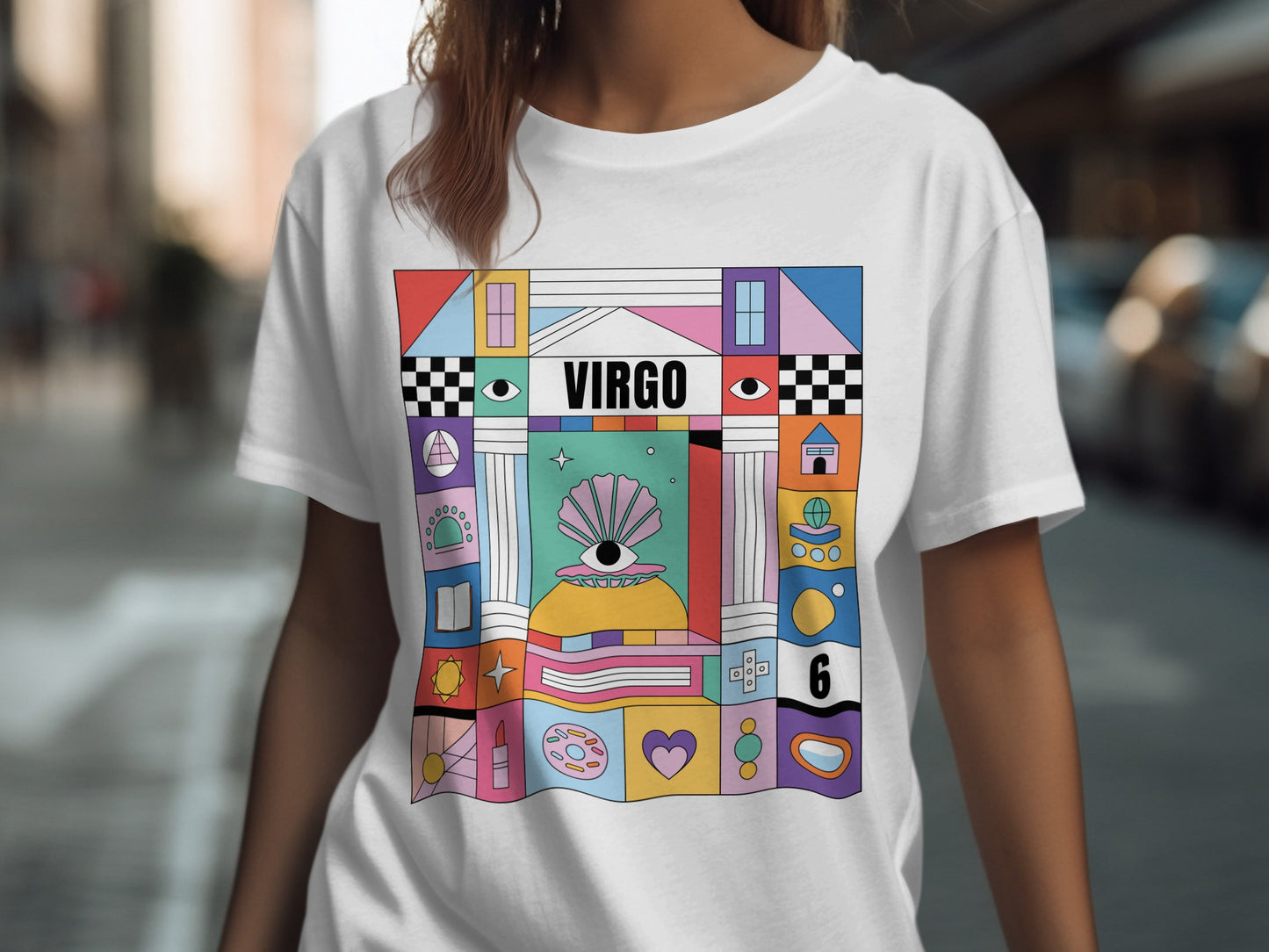 Colorful Virgo Zodiac Graphic Tee Fashionable