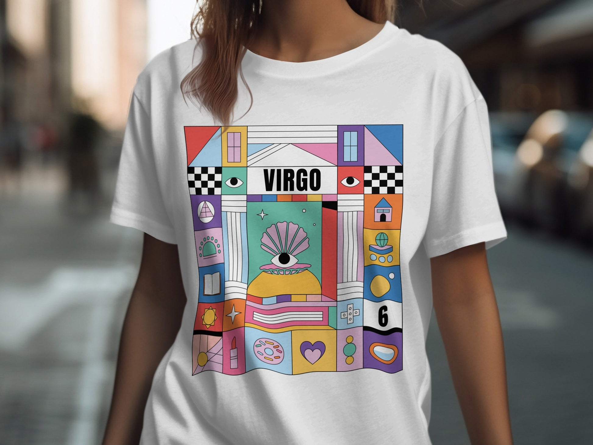 Colorful Virgo Zodiac Graphic Tee Fashionable