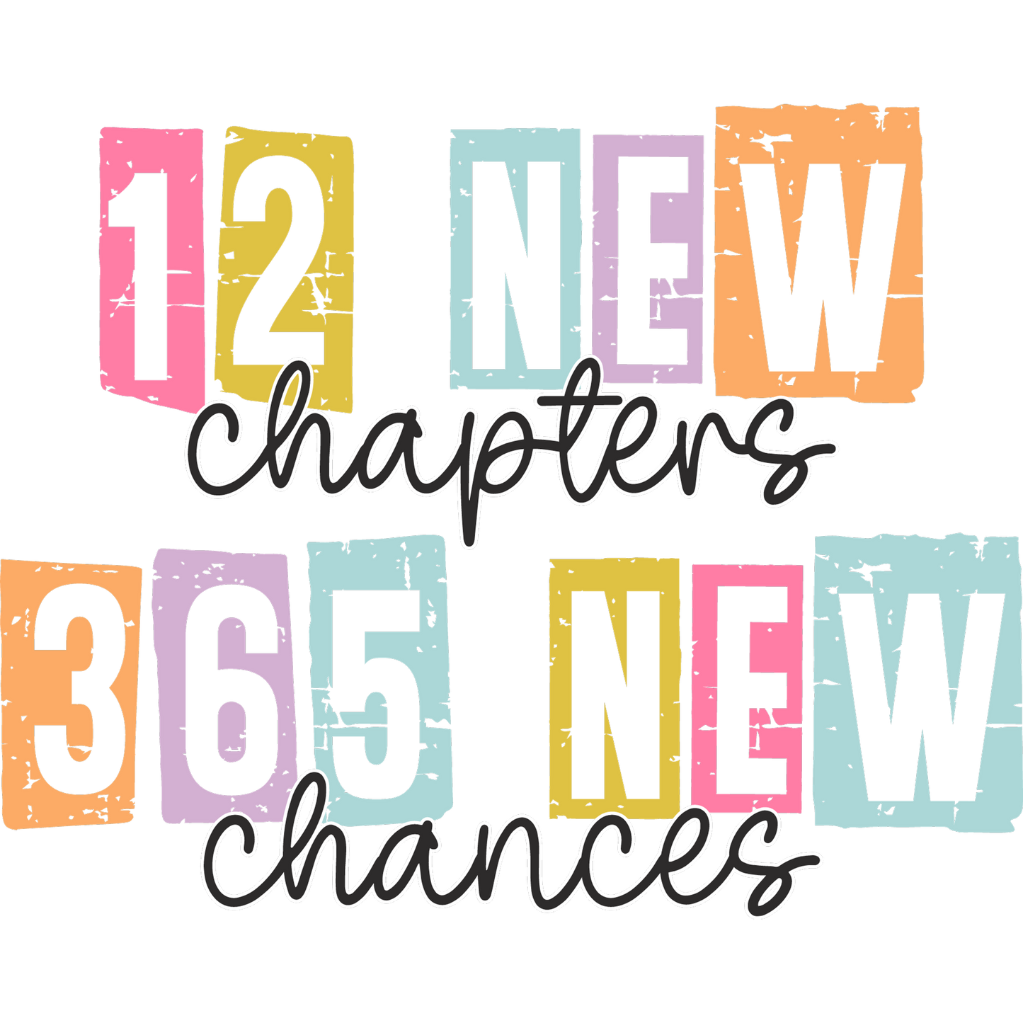 Colorful motivation sign with new chapters and chances
