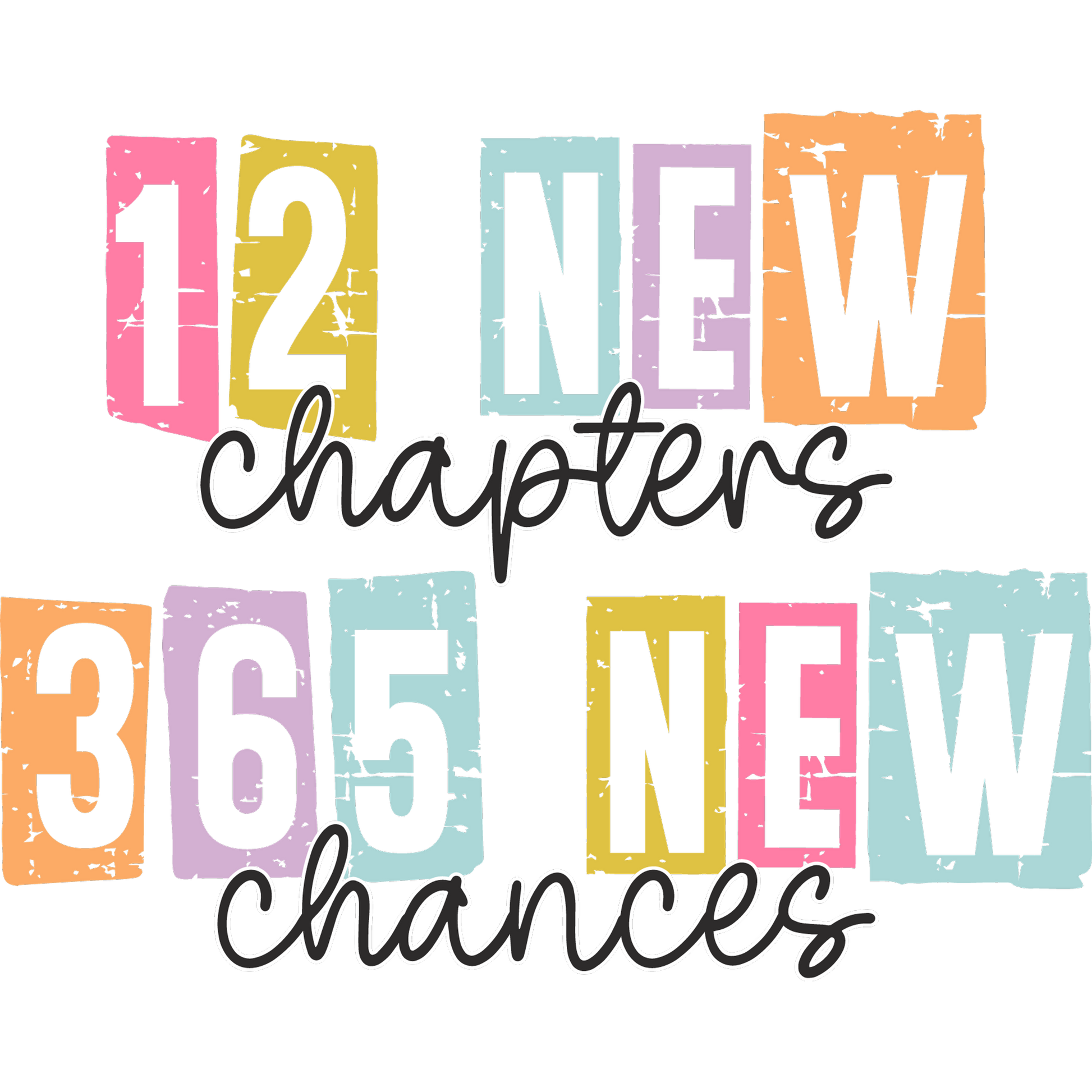 Colorful motivation sign with new chapters and chances