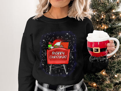 Merry Christmas Santa Gift Graphic Sweatshirt