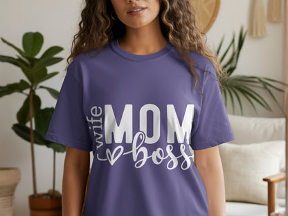 Wife Mom Boss Statement T-Shirt Casual Wear