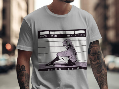 Anime Girl Listening to Music Graphic T-Shirt