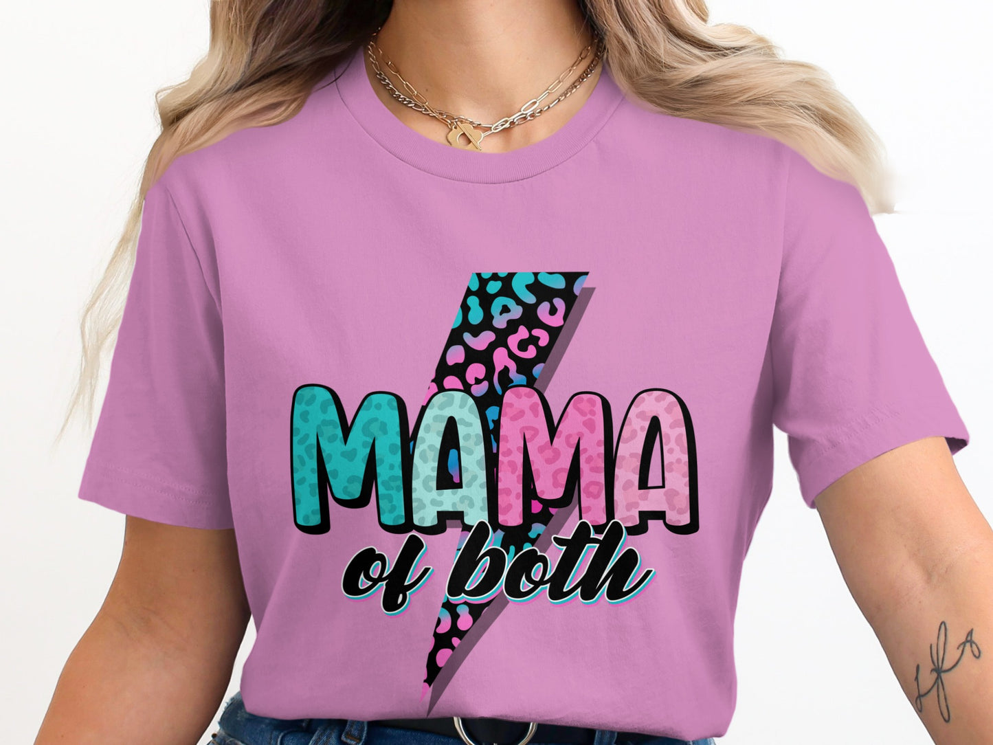 Mama of Both Lightning Bolt Graphic T-shirt