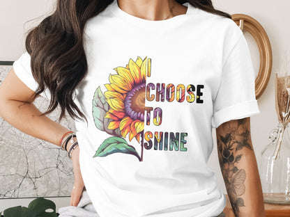 Choose to Shine Sunflower Print T-shirt