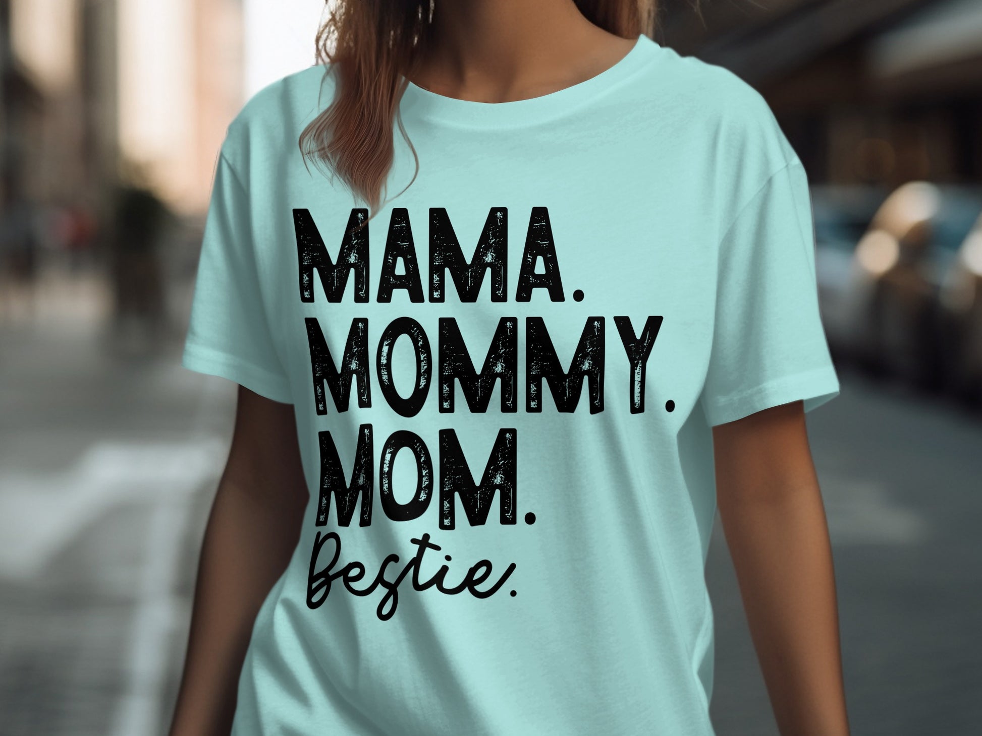 Mama Mommy Mom Bestie Graphic T-Shirt for Moms