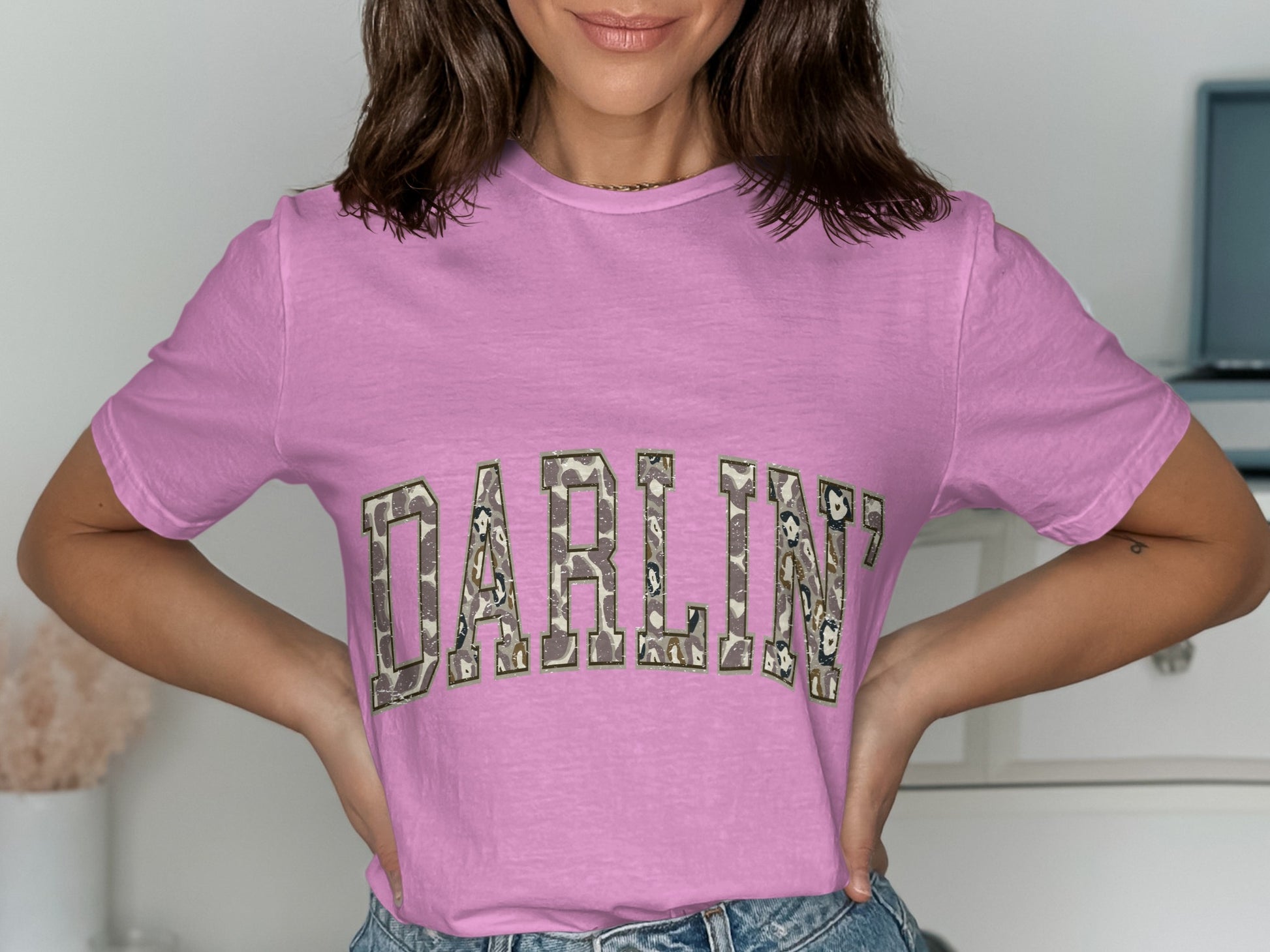 DARLIN Pink Graphic Tee Casual Stylish Top