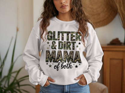Glitter and Dirt Mama of Both Graphic Sweatshirt product type