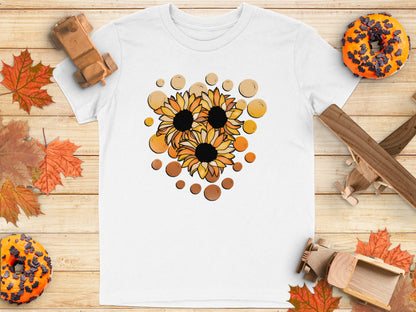 Sunflower Design Circle Graphic T-Shirt