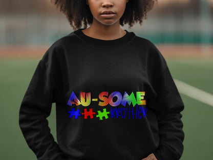 Vibrant AU-SOME Brother Puzzle Pieces Graphic Shirt