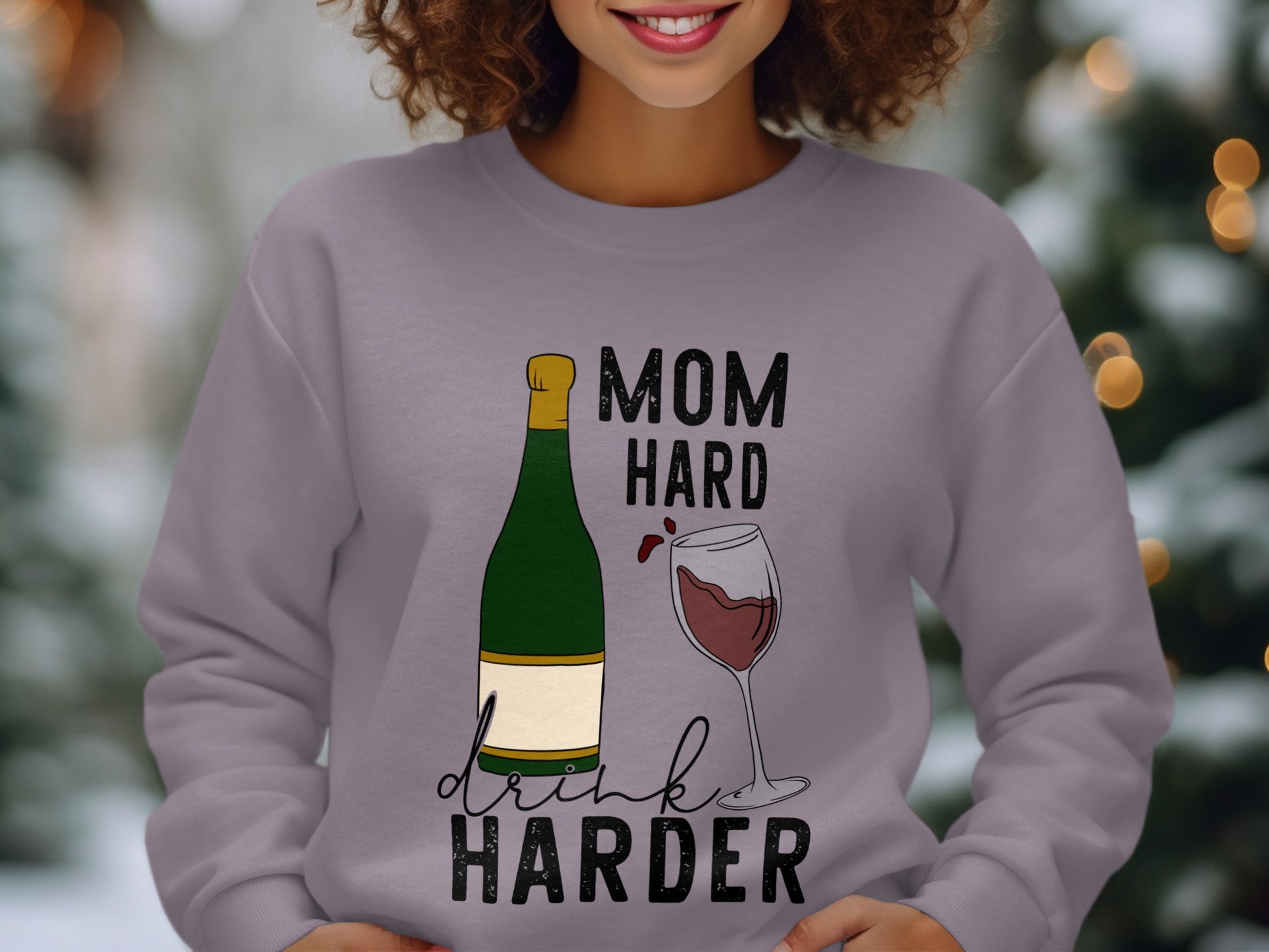 Mom Hard Drink Harder Funny Gift Sweatshirt