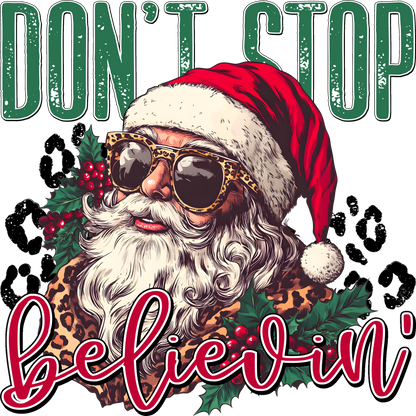Don't Stop Believin' Santa Holiday Apparel