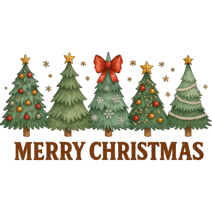 Merry Christmas Festive Trees Wall Art Decor
