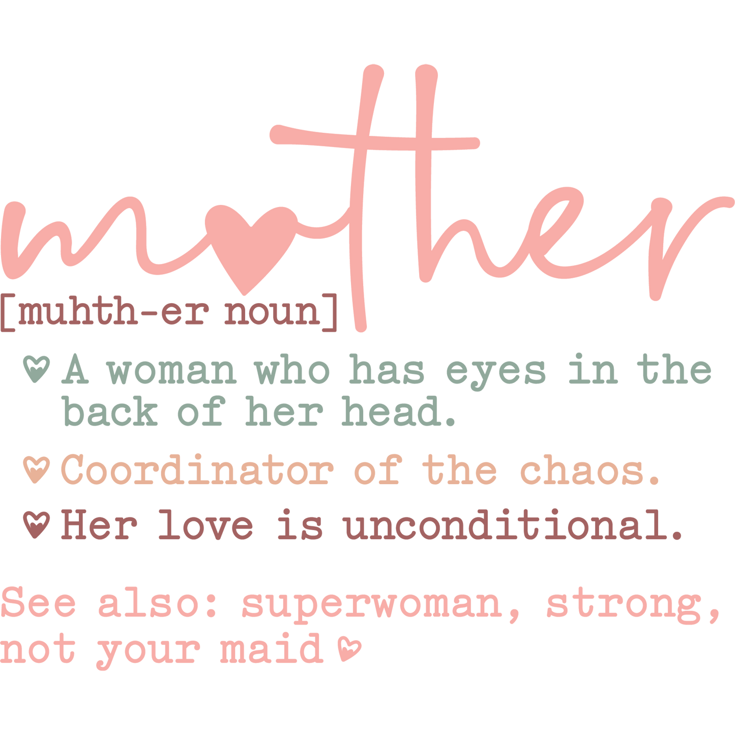 Mother Definition Funny Quote Wall Art Decor