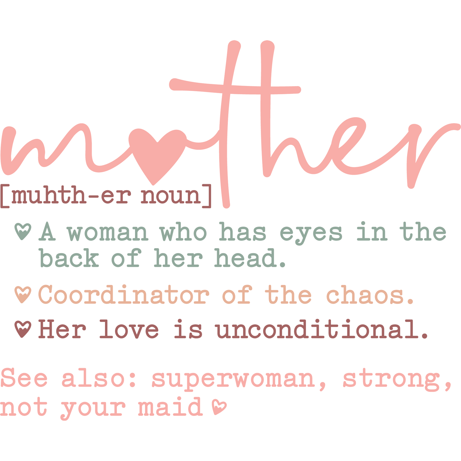 Mother Definition Funny Quote Wall Art Decor