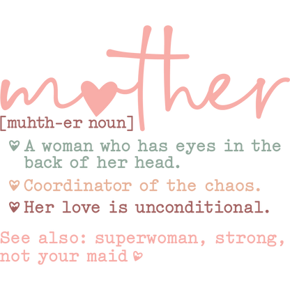 Mother Definition Funny Quote Wall Art Decor