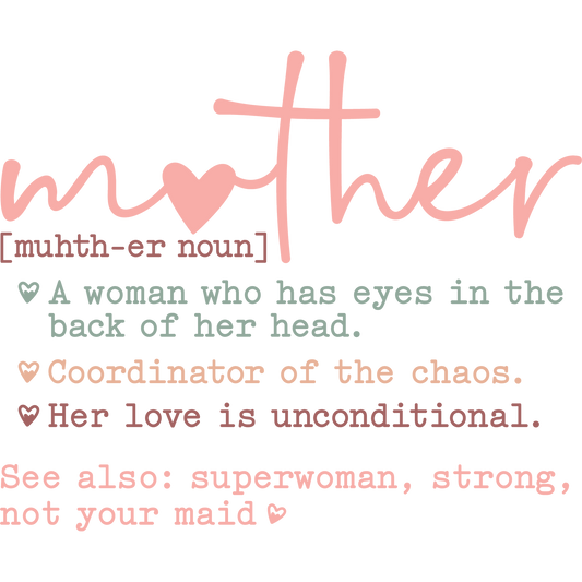 Mother Definition Funny Quote Wall Art Decor