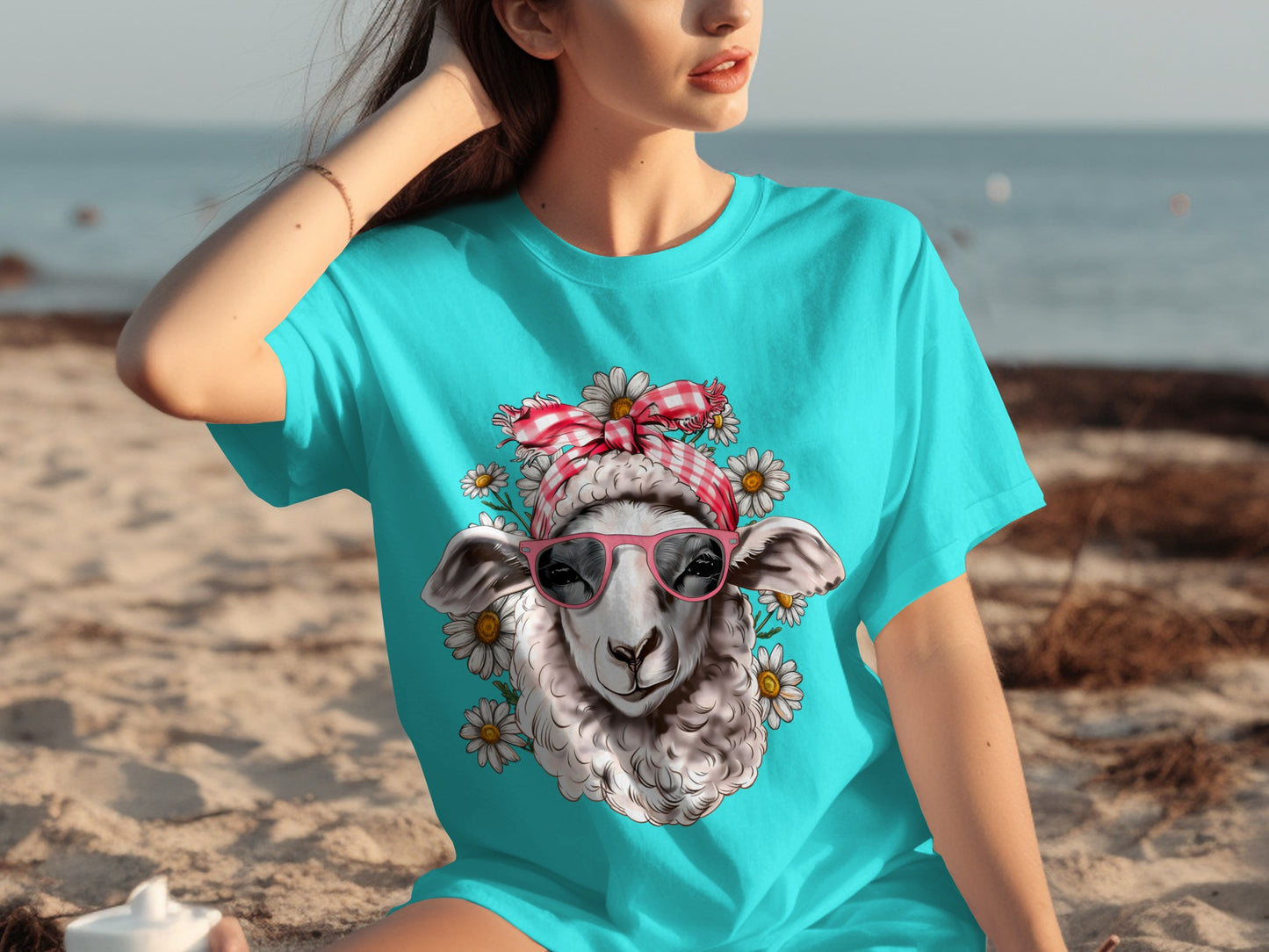 Cool Sheep with Sunglasses Graphic T-Shirt