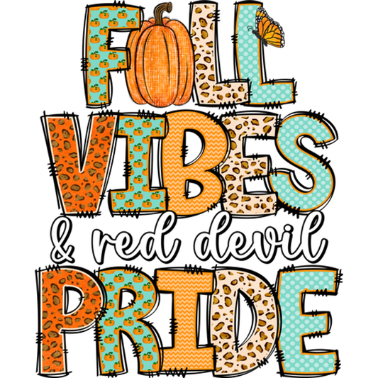 Fall Vibes & Red Devil Pride Graphic Tee