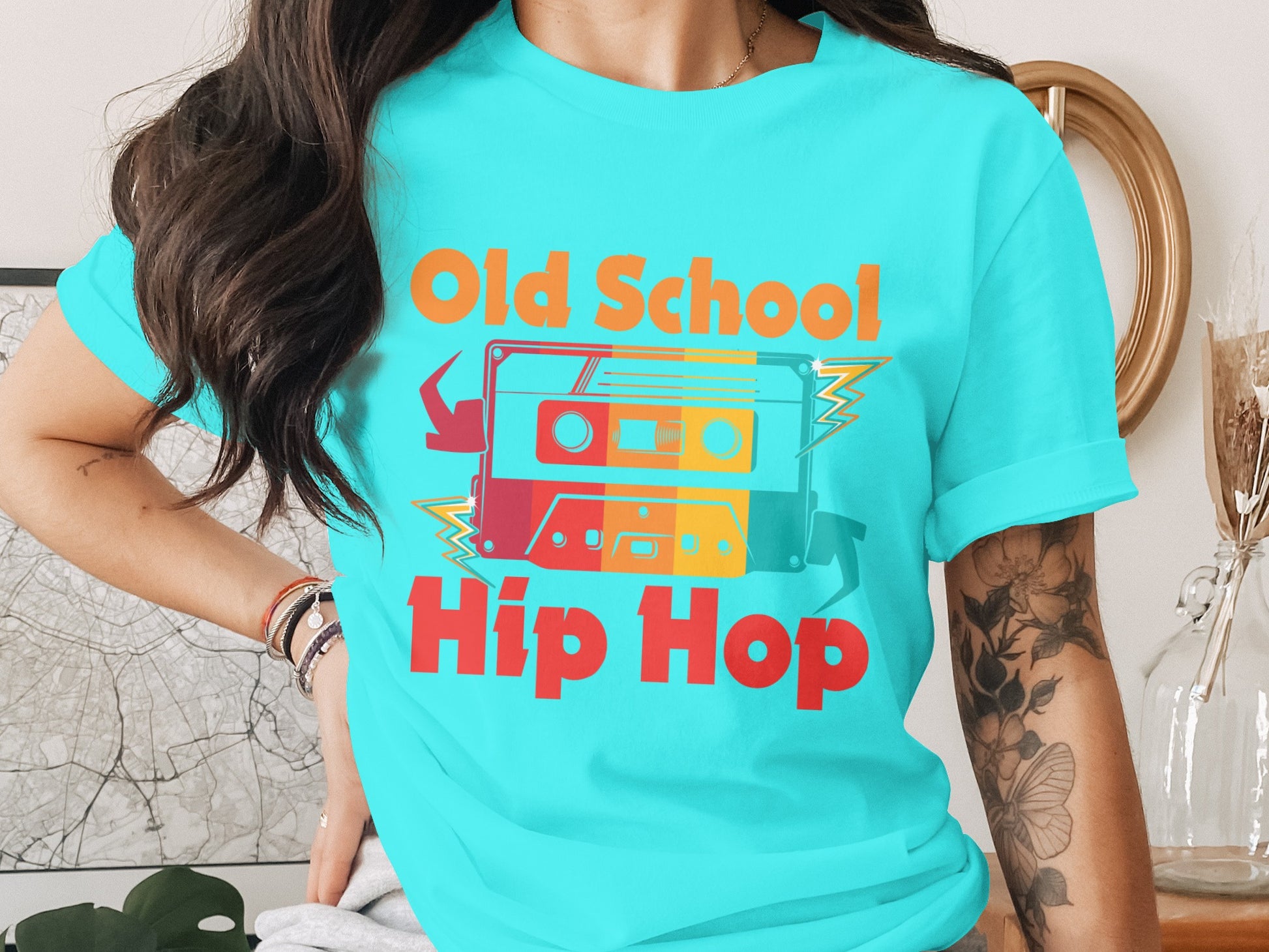 Old School Hip Hop Retro Cassette Tape Graphic Tee