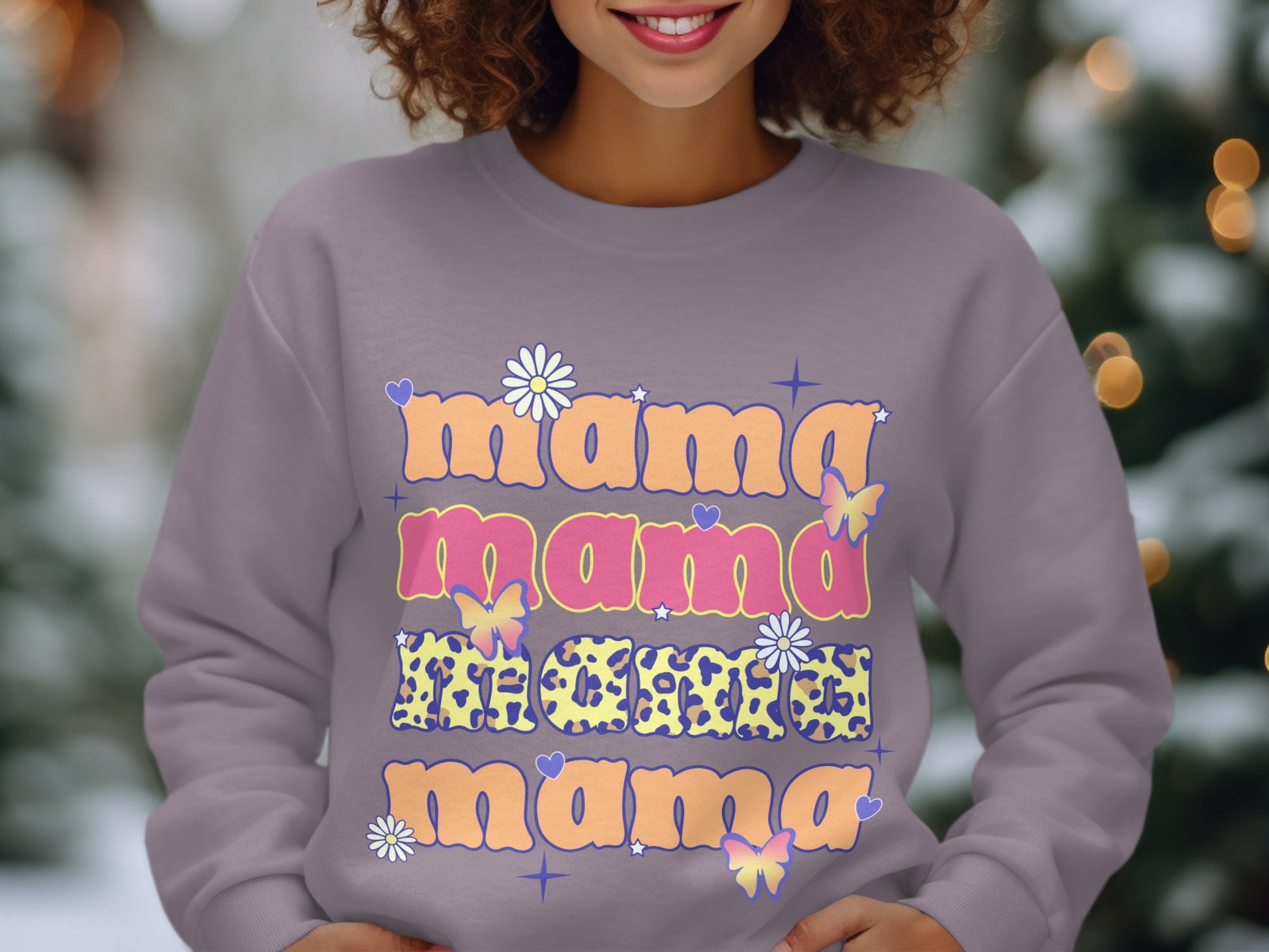 Whimsical Mama Theme Graphic Sweatshirt