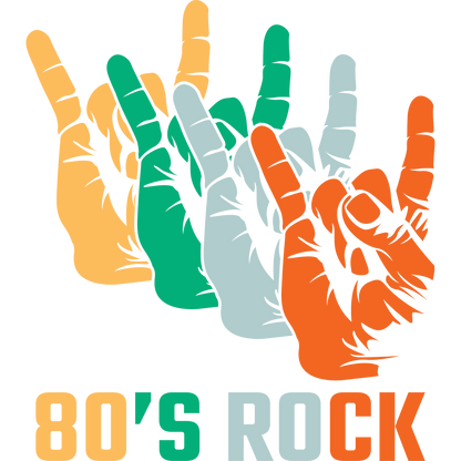 Colorful 80's Rock Hand Sign Art for Unique Product