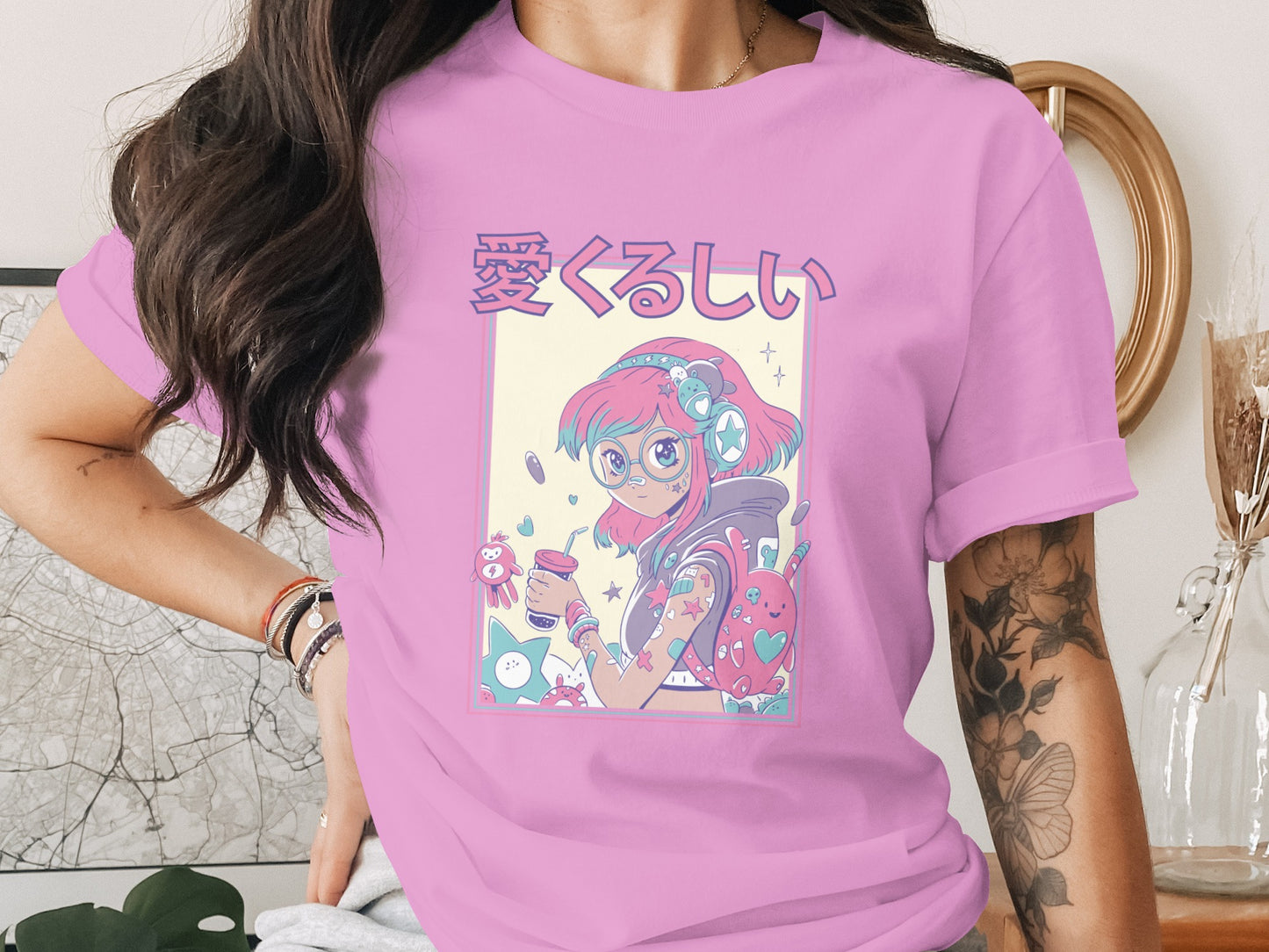 Anime Character Illustrated Graphic T-Shirt