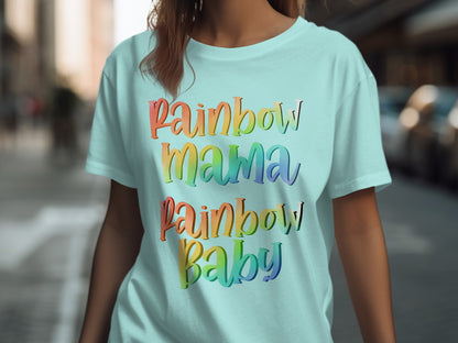 Rainbow Mama Rainbow Baby Colorful Graphic Tee