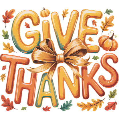 Colorful Give Thanks Fall Lettering Art Banner