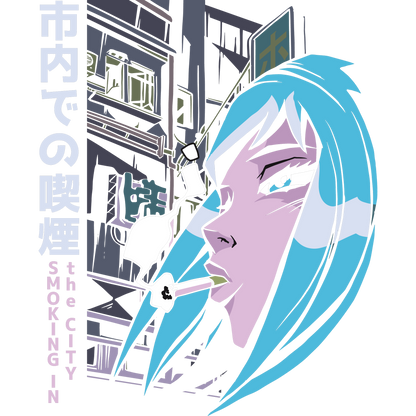 Urban Smoky City Manga Art Print