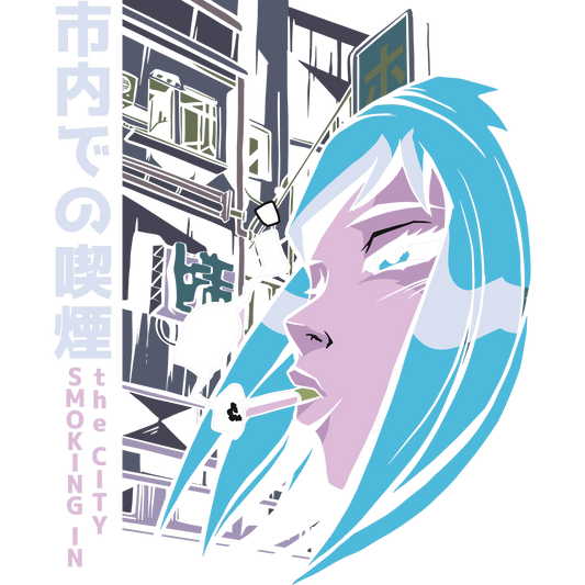 Urban Smoky City Manga Art Print
