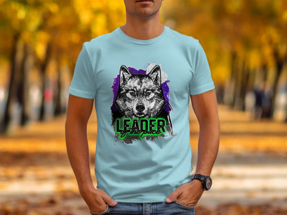 Leader of the Pack Wolf Graphic Design Shirt