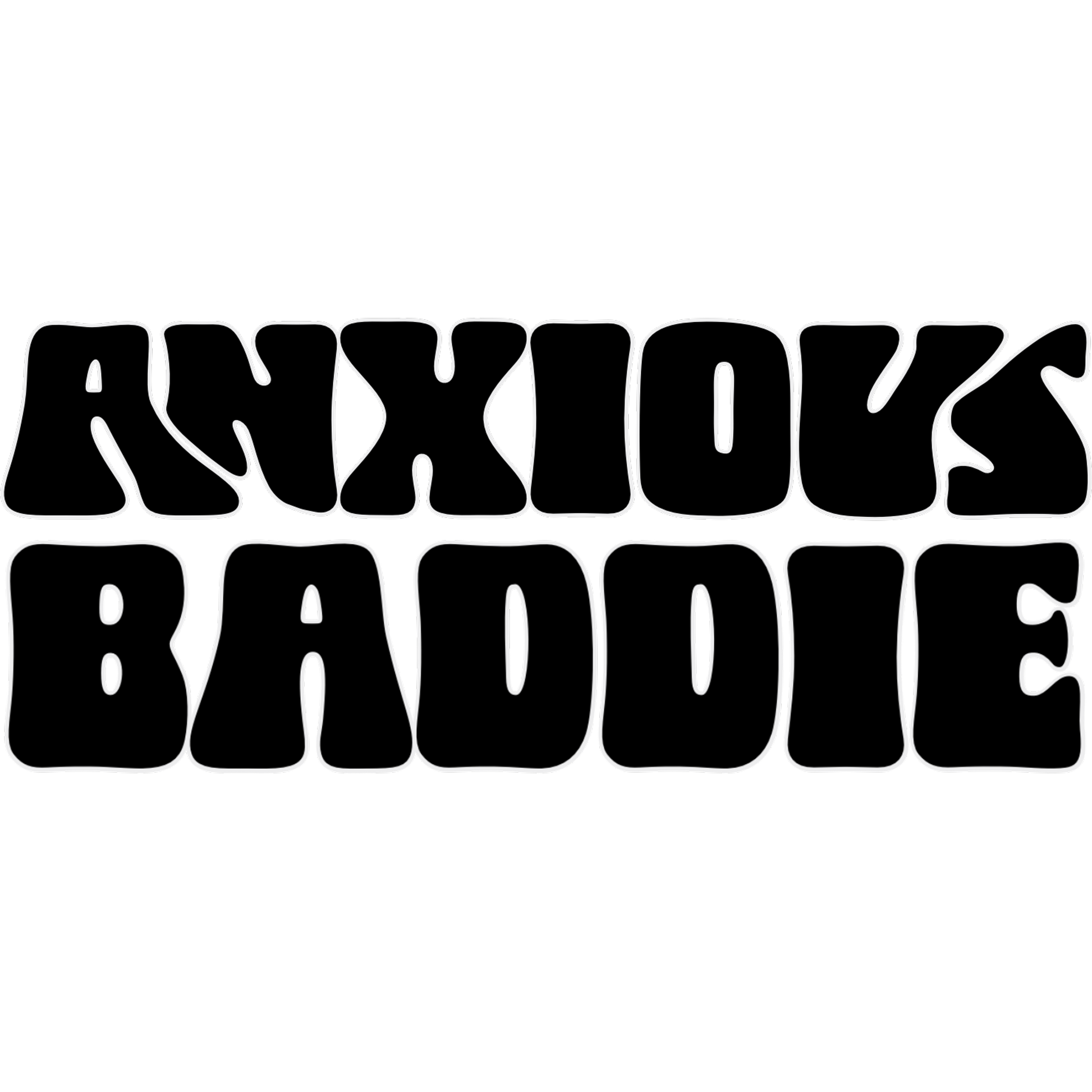 Anxious Baddie Graphic Design Sticker Product