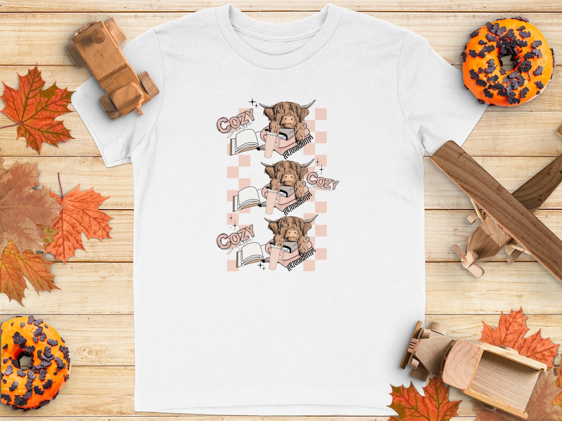 Cozy Dog Reading Pattern White T-Shirt