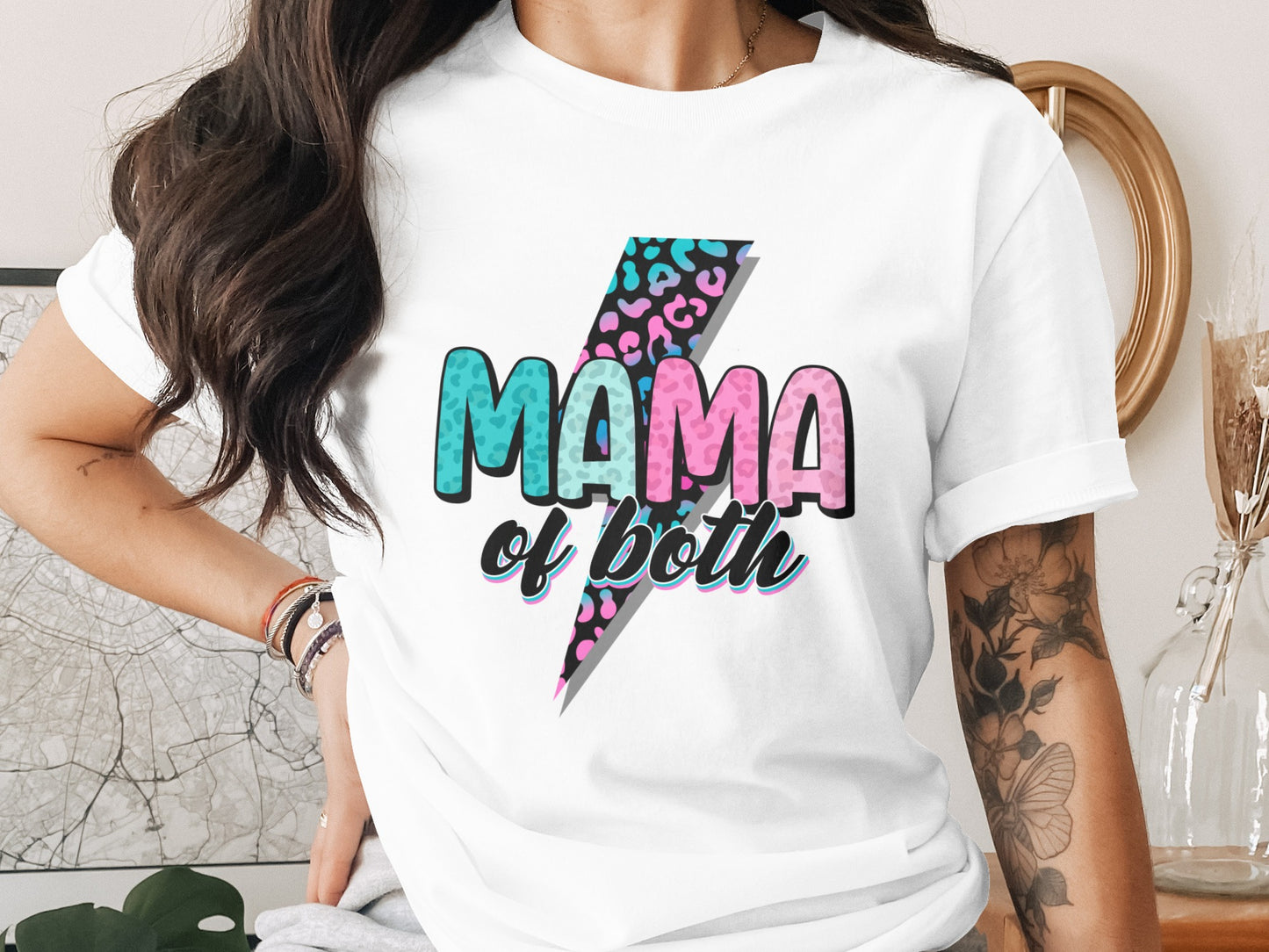 Colorful Mama of Both Lightning Graphic T-Shirt