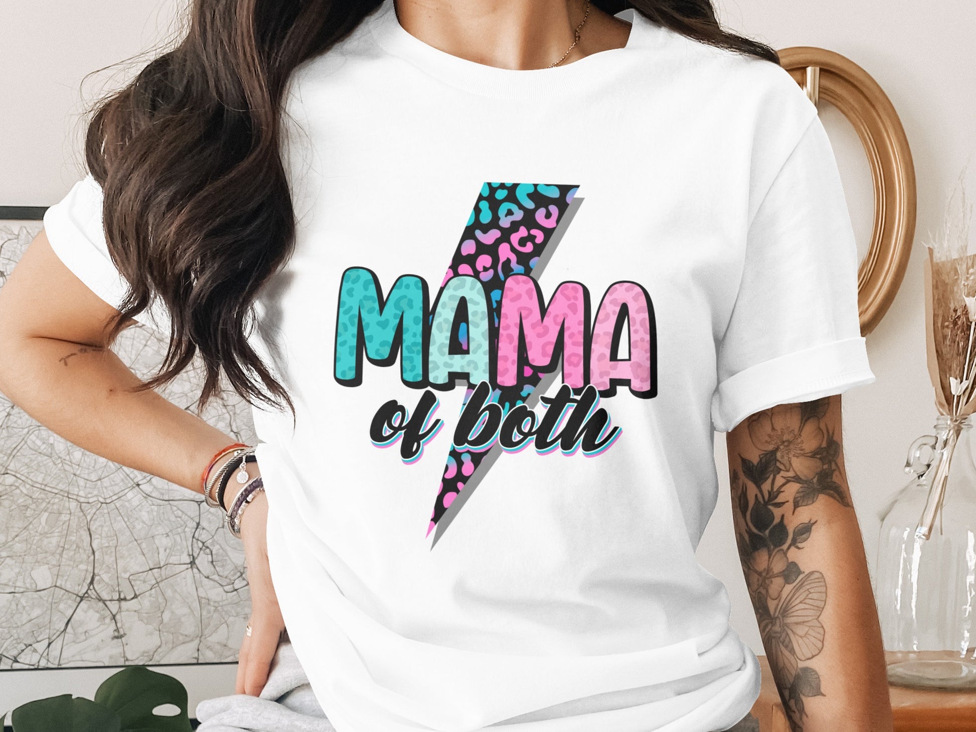 Colorful Mama of Both Lightning Graphic T-Shirt