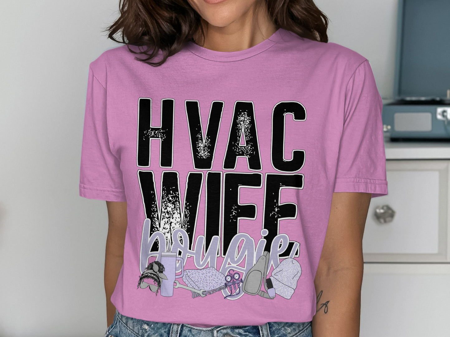 HVAC Wife Bougie Graphic Design Shirt
