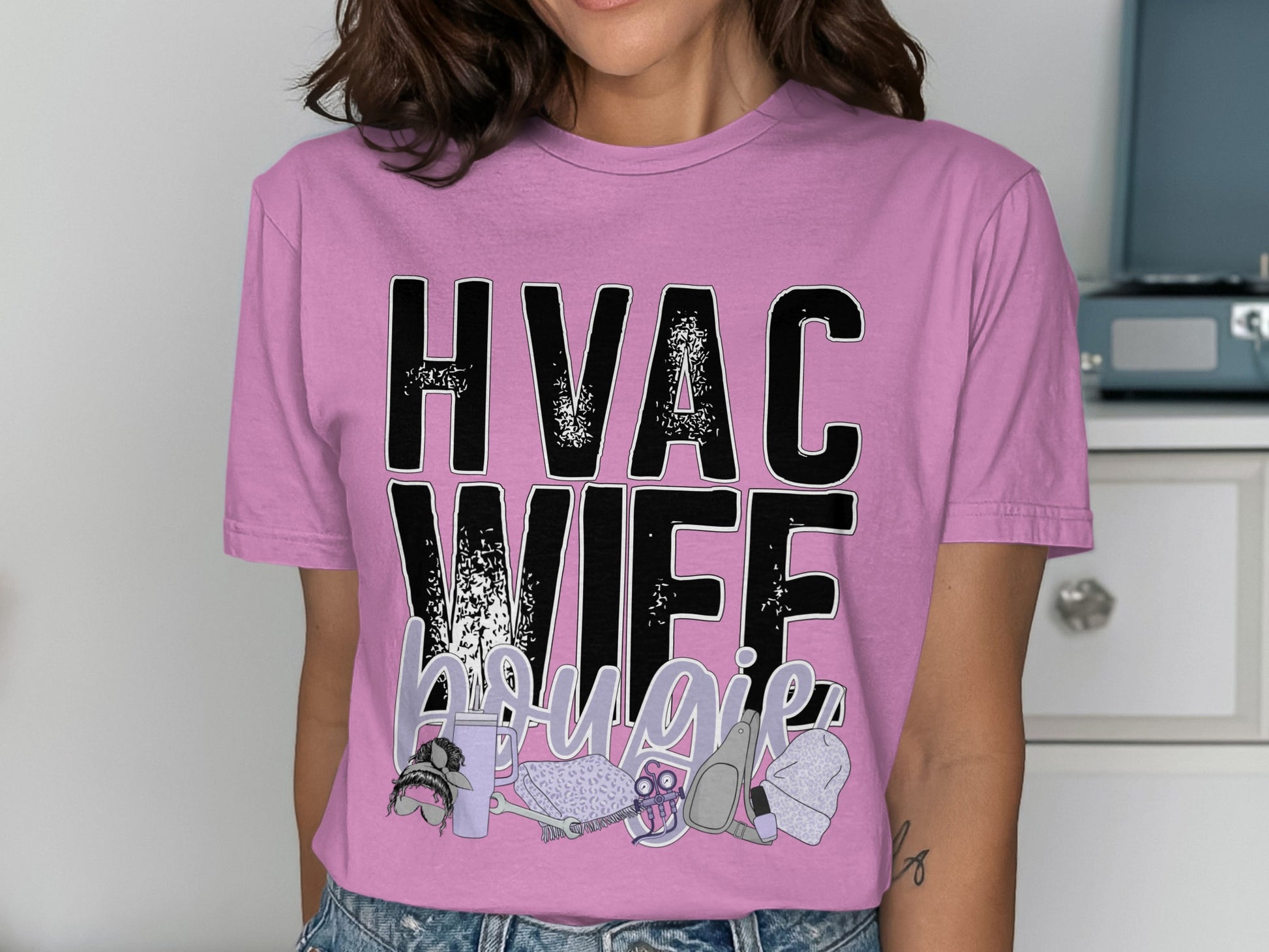 HVAC Wife Bougie Graphic Design Shirt