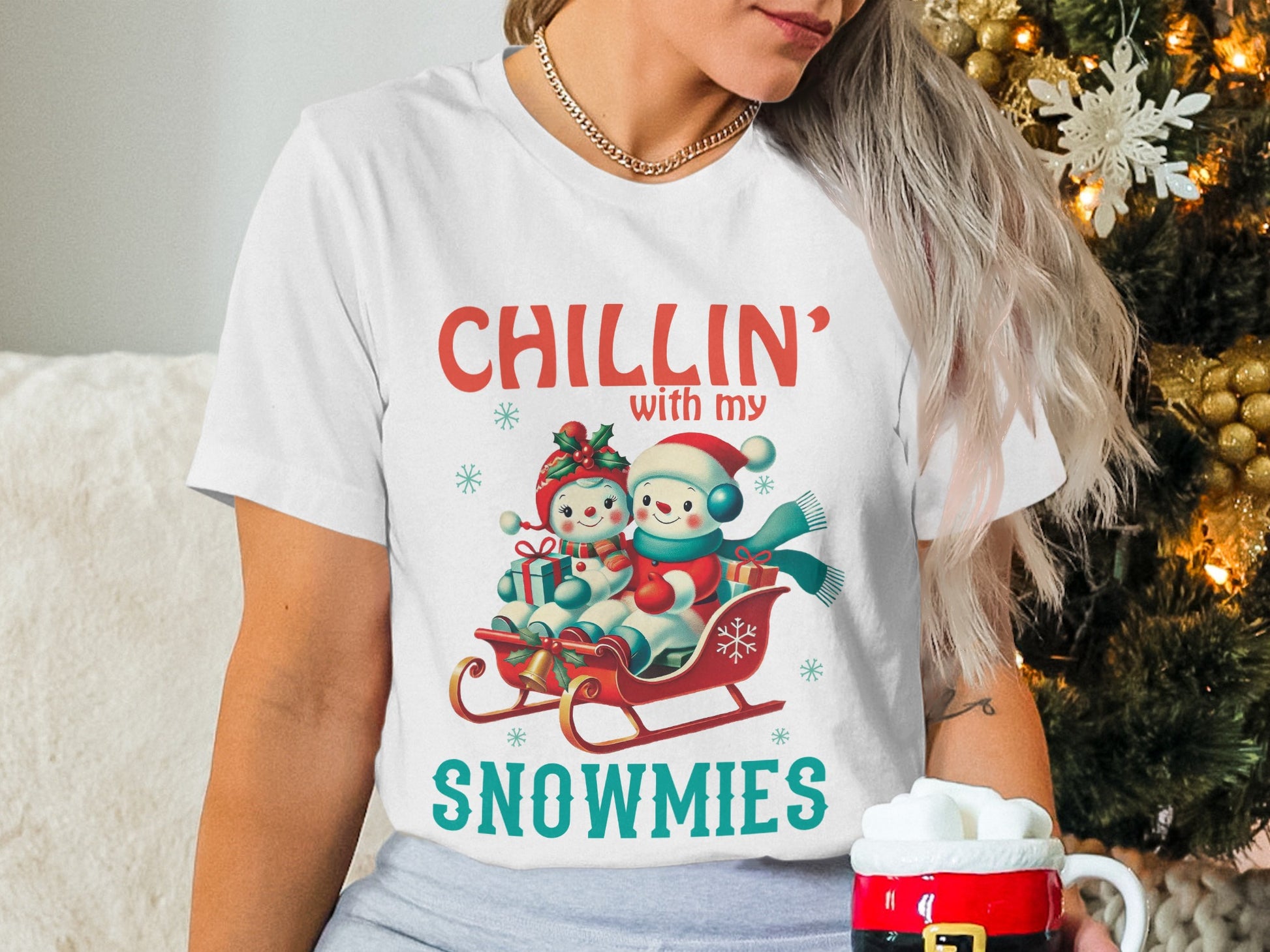 Chillin' With My Snowmies Festive Holiday T-shirt