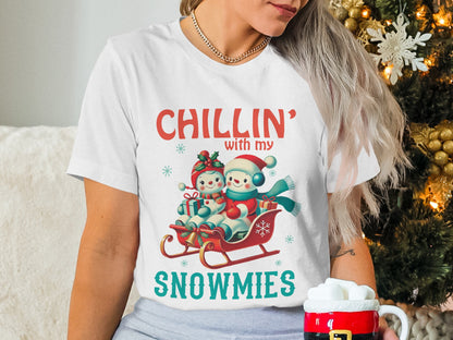 Chillin' With My Snowmies Festive Holiday T-shirt