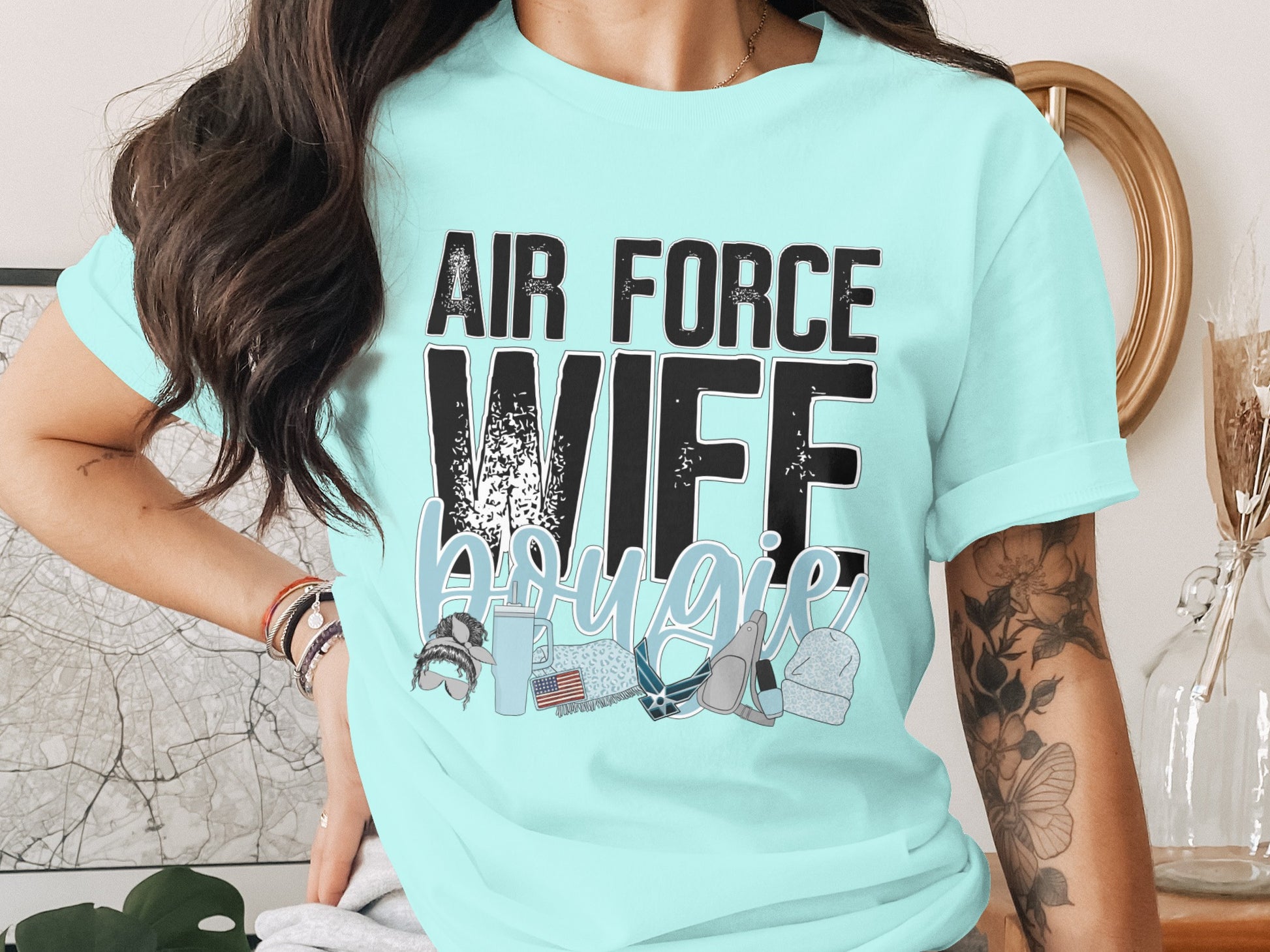 Air Force Wife Bougie Graphic Tee Shirt