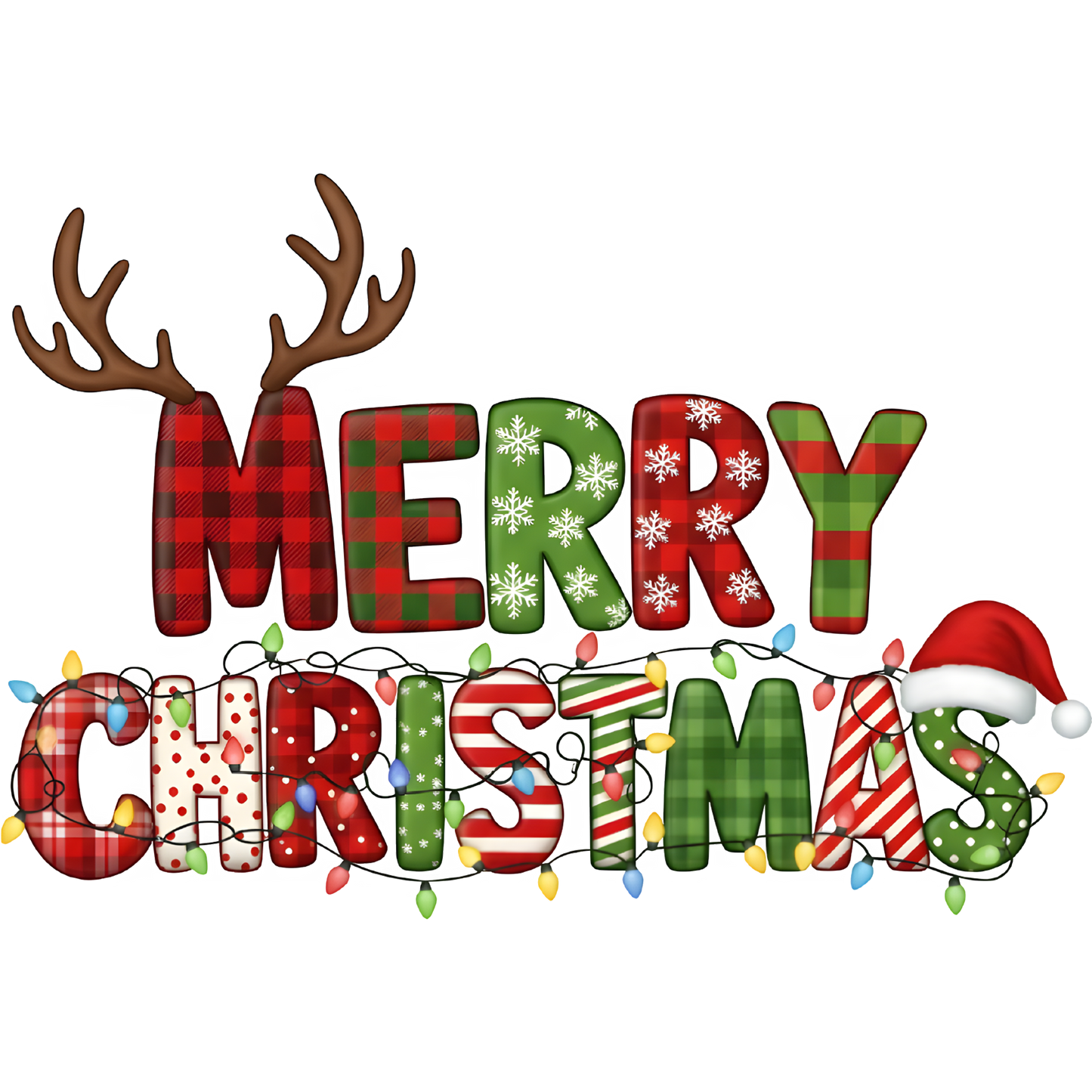 Merry Christmas Decor Colorful Festive Holiday Sign